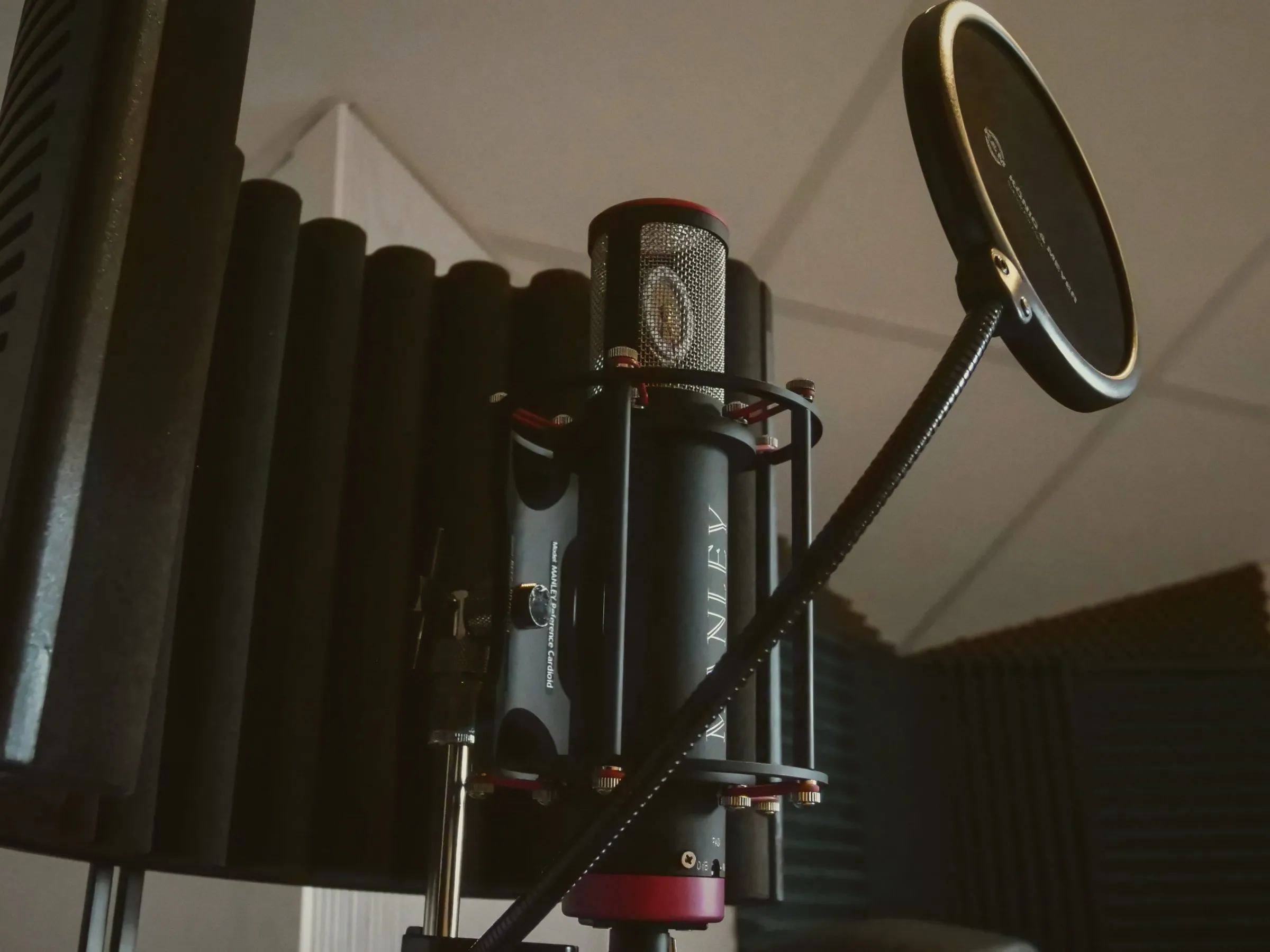 Manley Reference Cardioid with reflection filter and pop shield in Ivory